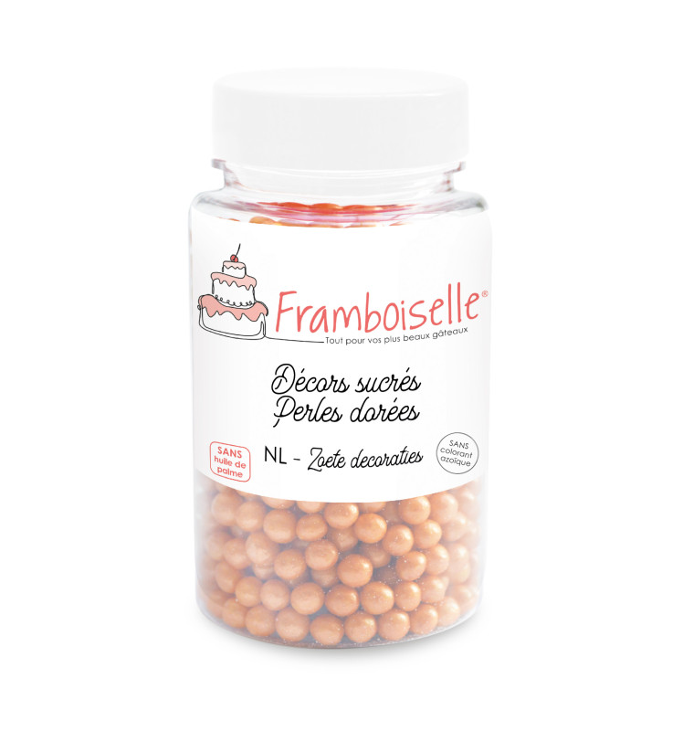 Pot décors sucrés Noël perles dorées 55g