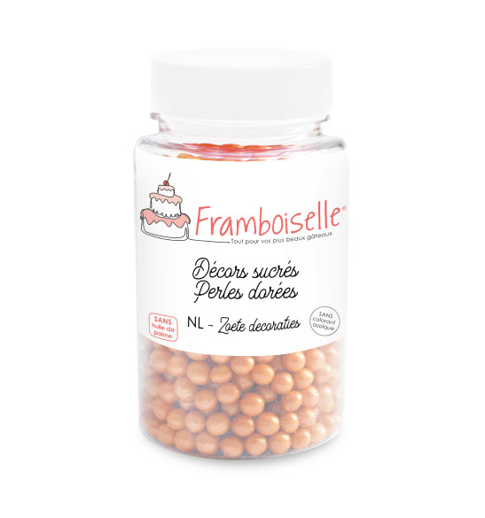 Pot décors sucrés Noël perles dorées 55g