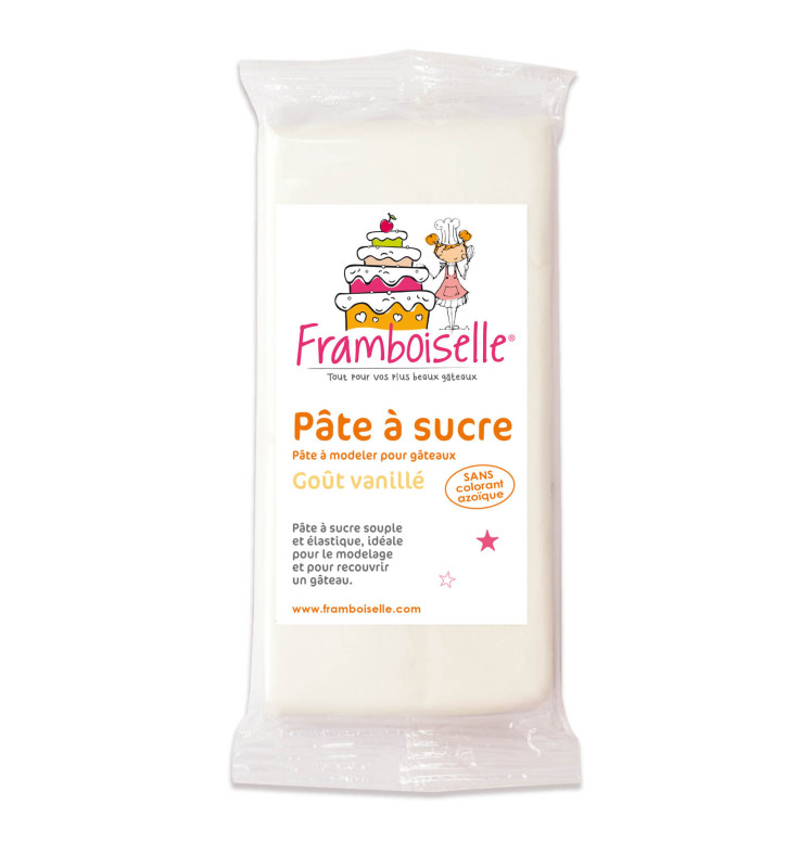 Pâte à Sucre blanche goût vanille d'origine naturelle 250g